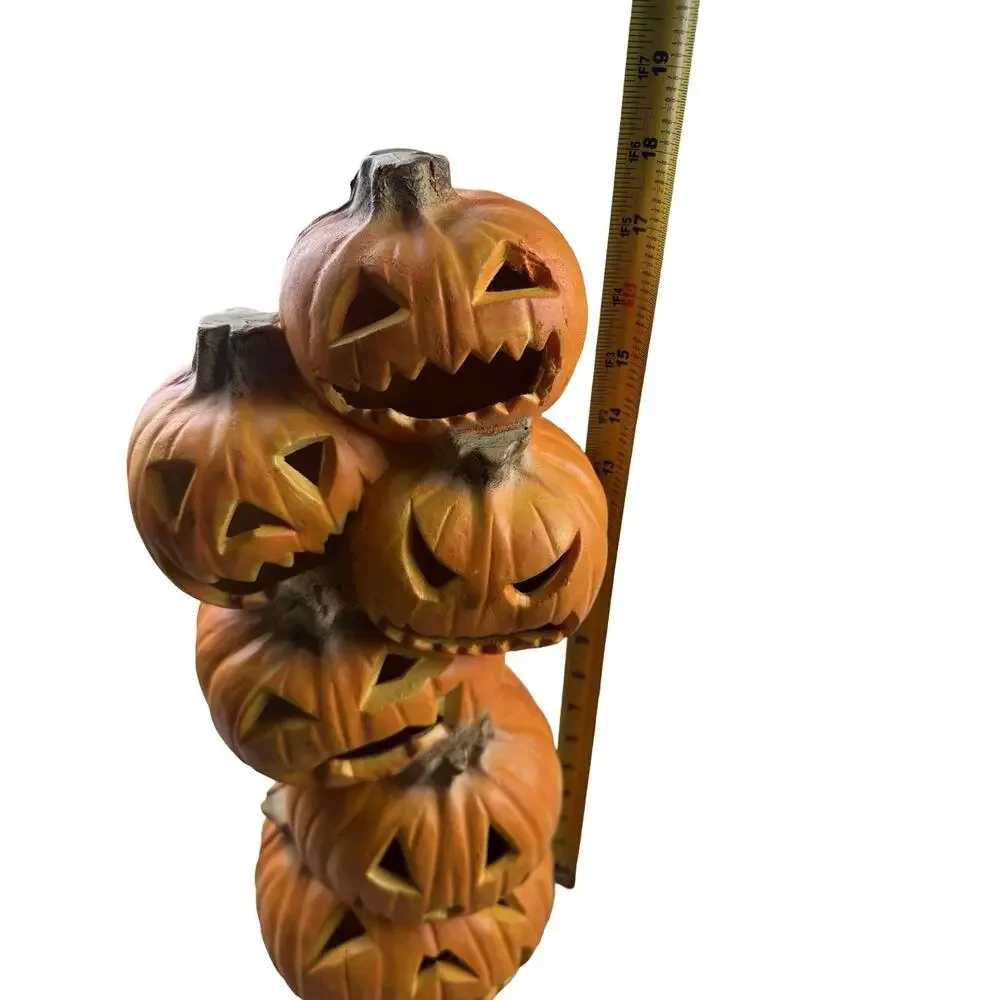 Vintage 1995 Trendmasters Halloween Pumpkin Jack O Lantern Stack Light Large